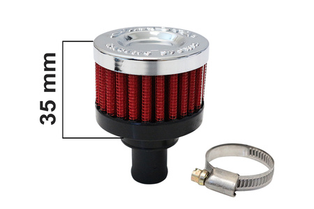 Simota Crankcase Breather Filter 18mm Red