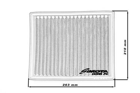 Stock replacement air filter SIMOTA OA001 263X210mm