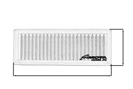 Stock replacement air filter SIMOTA OC001 304X115mm