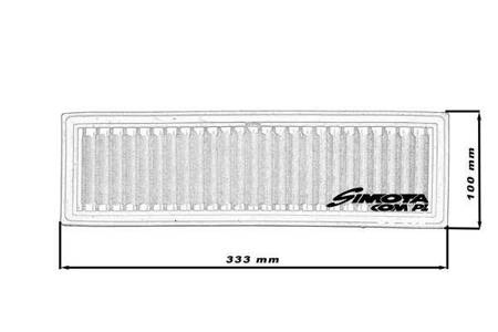 Stock replacement air filter SIMOTA OC002 333X100mm