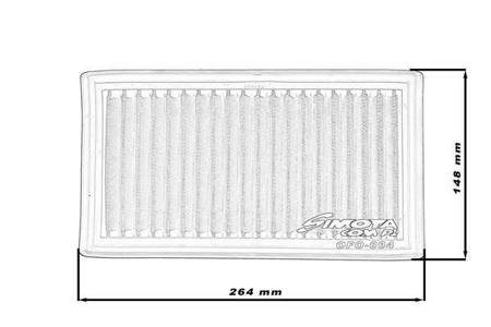 Stock replacement air filter SIMOTA OFO004 264X150mm