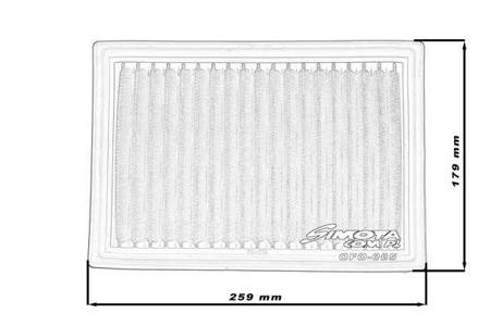 Stock replacement air filter SIMOTA OFO005 259X179mm
