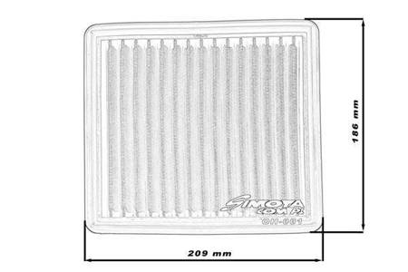 Stock replacement air filter SIMOTA OH001 209X186mm