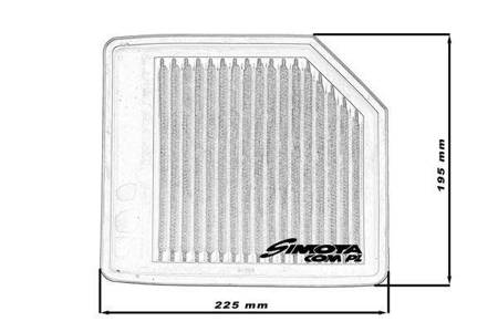 Stock replacement air filter SIMOTA OH015 225X195mm