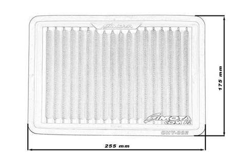 Stock replacement air filter SIMOTA OHY002 255X175mm