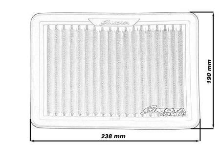 Stock replacement air filter SIMOTA OHY003 238X190mm