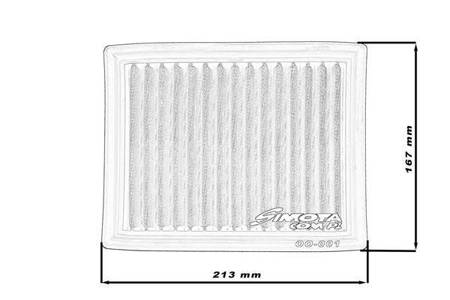 Stock replacement air filter SIMOTA OO001 213X167mm