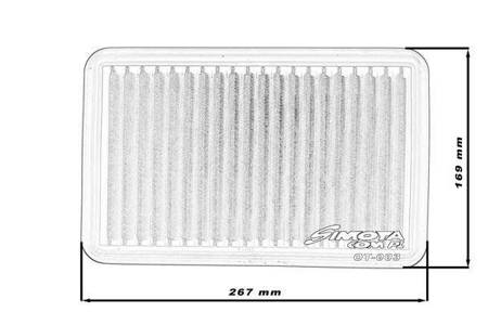 Stock replacement air filter SIMOTA OT003 267X169mm