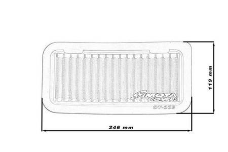 Stock replacement air filter SIMOTA OT009 246X119mm