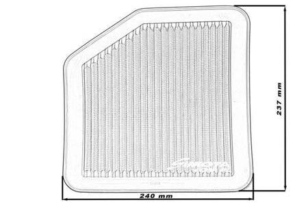 Stock replacement air filter SIMOTA OT016 240X237mm
