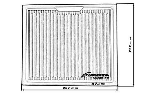 Stock replacement air filter SIMOTA OV002 267X227mm